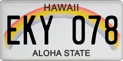 HI license plate EKY078