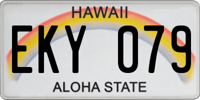 HI license plate EKY079