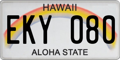 HI license plate EKY080