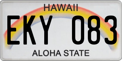 HI license plate EKY083