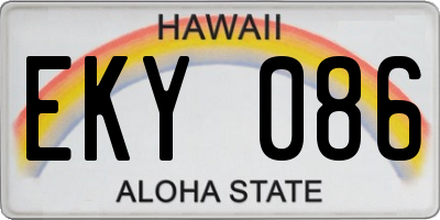 HI license plate EKY086