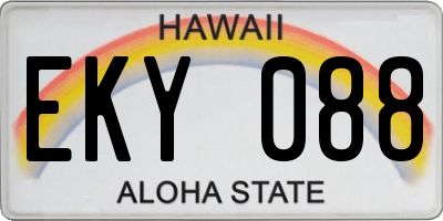 HI license plate EKY088