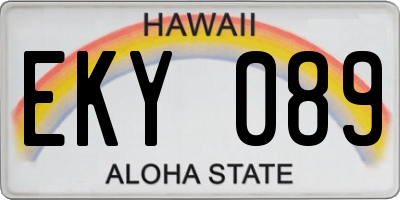 HI license plate EKY089