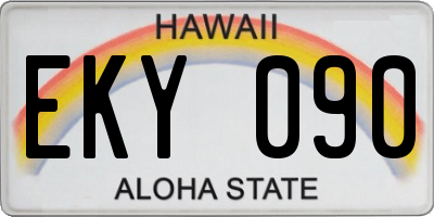 HI license plate EKY090