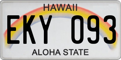 HI license plate EKY093