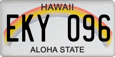 HI license plate EKY096