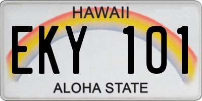 HI license plate EKY101