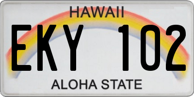 HI license plate EKY102