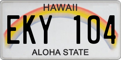 HI license plate EKY104