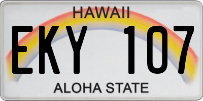 HI license plate EKY107