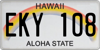 HI license plate EKY108