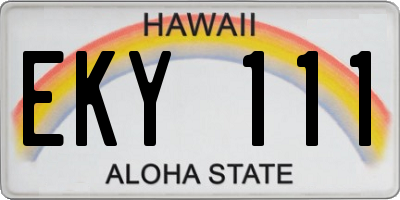HI license plate EKY111