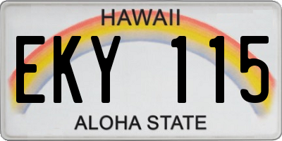 HI license plate EKY115