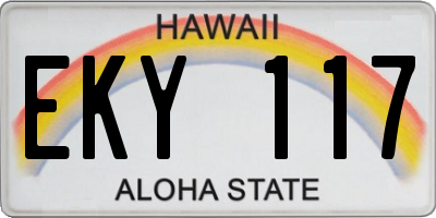 HI license plate EKY117