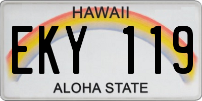 HI license plate EKY119