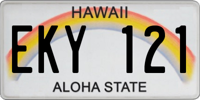 HI license plate EKY121