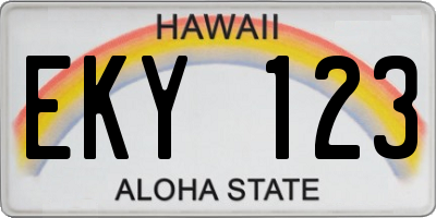 HI license plate EKY123