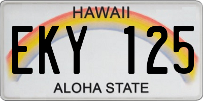 HI license plate EKY125