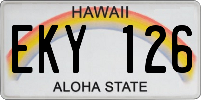 HI license plate EKY126