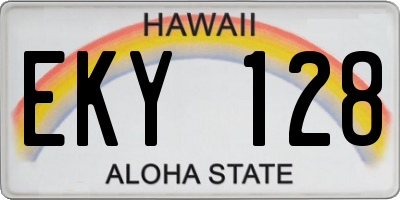 HI license plate EKY128