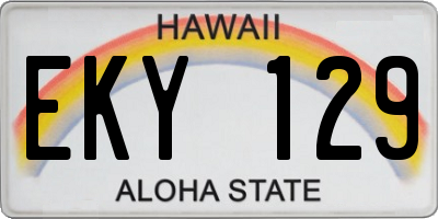 HI license plate EKY129