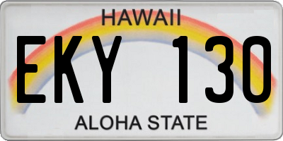 HI license plate EKY130