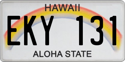 HI license plate EKY131
