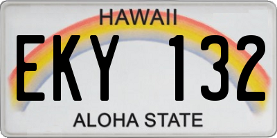 HI license plate EKY132