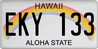 HI license plate EKY133