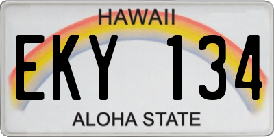 HI license plate EKY134