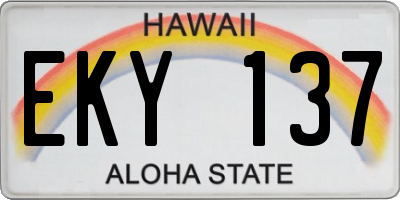 HI license plate EKY137
