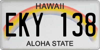 HI license plate EKY138