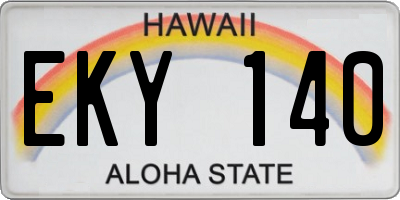 HI license plate EKY140