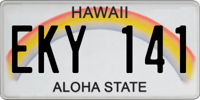 HI license plate EKY141