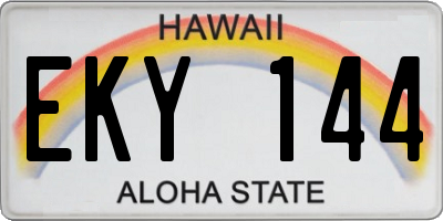 HI license plate EKY144