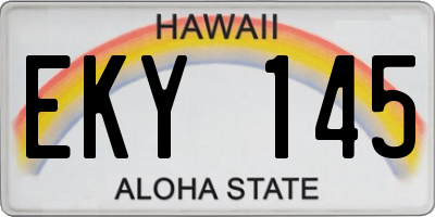 HI license plate EKY145