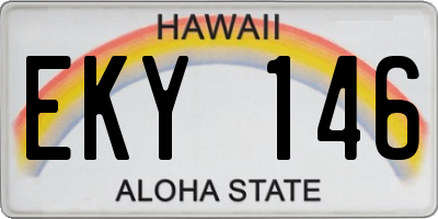 HI license plate EKY146
