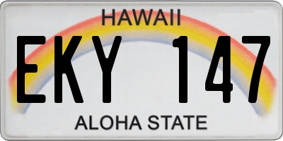 HI license plate EKY147