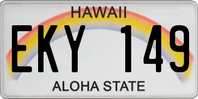 HI license plate EKY149