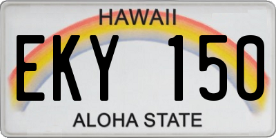 HI license plate EKY150