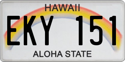 HI license plate EKY151