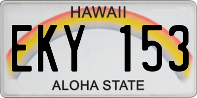 HI license plate EKY153