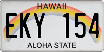 HI license plate EKY154