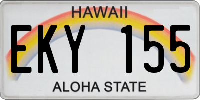 HI license plate EKY155