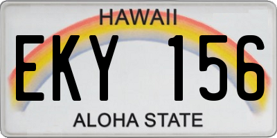 HI license plate EKY156