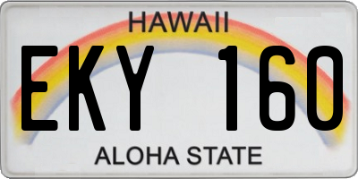 HI license plate EKY160