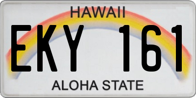 HI license plate EKY161