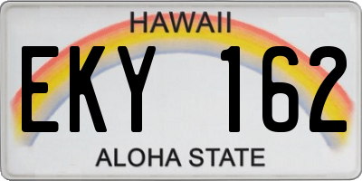 HI license plate EKY162