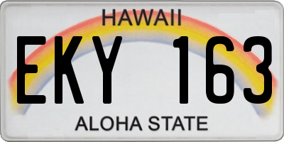 HI license plate EKY163