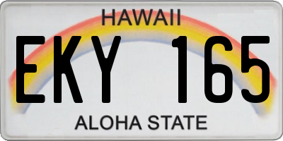 HI license plate EKY165